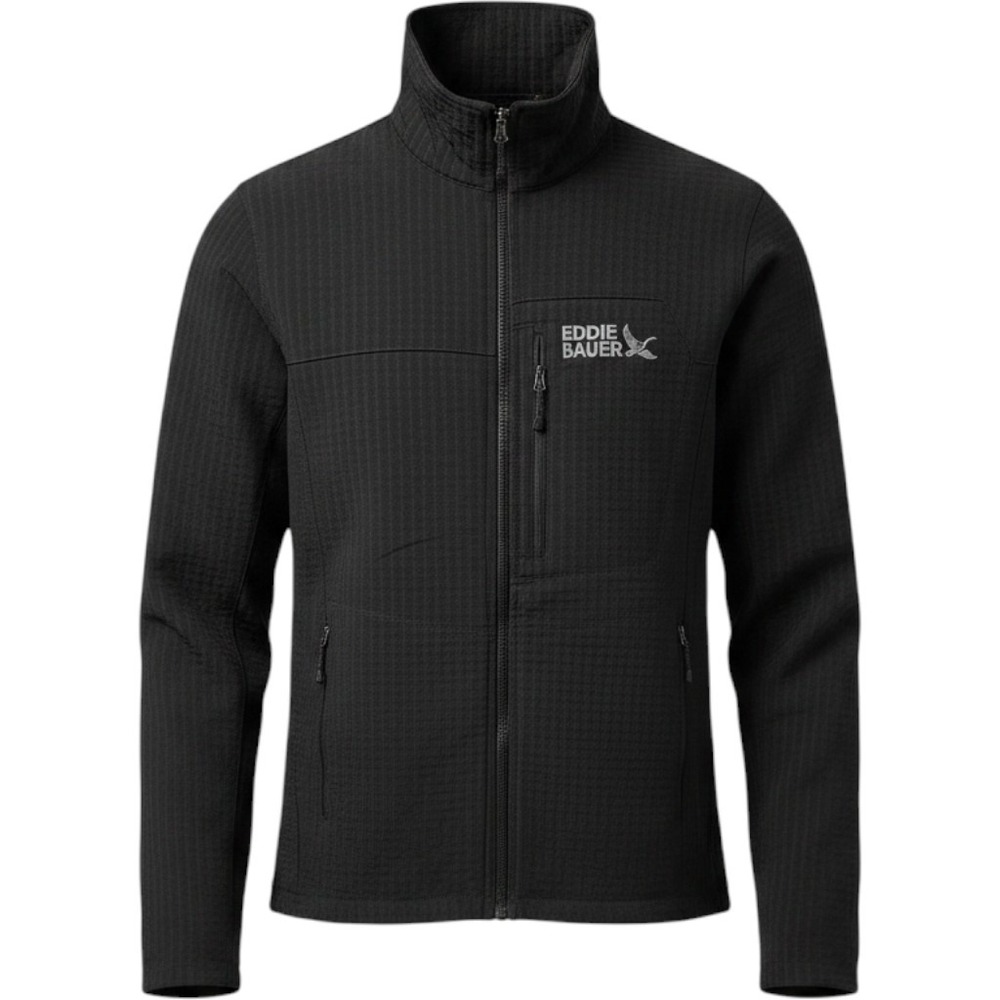 NWT Eddie Bauer First Ascent Sandstone Grid Jacket Mens Small Black Zip 001 3180
